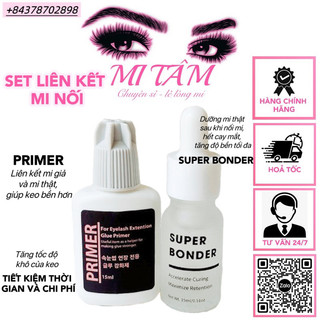 Bộ đôi siêu bền . ,combo 2 chai siêu kết dính , siêu bám mi _ Dụng cụ nối mi _ Phụ liệu nối mi Mi Tâm