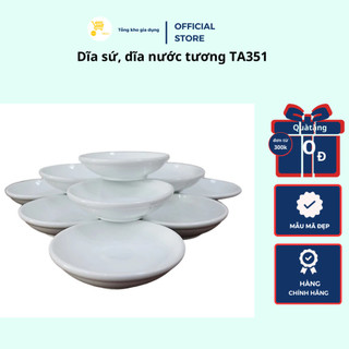 Dĩa sứ, dĩa nước tương ta351 - sáng bóng, dày dặn | mta - mart