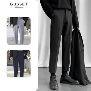 Quần tây nam ống suông lưng cao quần âu hàn quốc dáng baggy vải cotton chống nhăn GS02