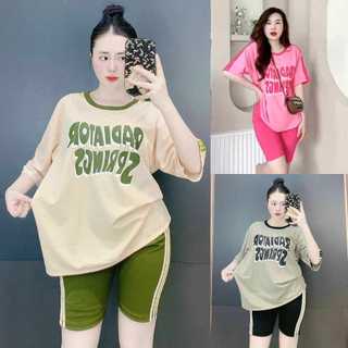 Đồ bộ nữ, set đồ bộ ngố quần có túi, áo form rộng vải thun cotton thái dày, bộ đồ mặc nhà, đồ bộ ngố