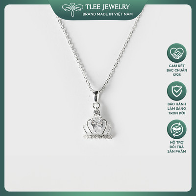Dây chuyền bạc nữ TLEE mặt vương miện công chúa đính đá nữ tính TLEE JEWELRY D0146