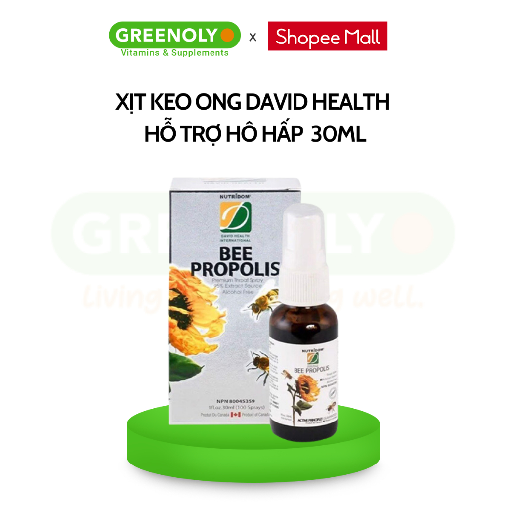 Xịt Họng Keo Ong Bee Propolis David Health Lọ 30ml