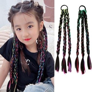  Tóc Giả Tết 3 Dây Cột MIX CHUN Dài 45cm  Giá 1 bên  Dành Cho Bé Gái MyBaby 