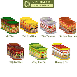  - MAMA - Mì Mama gói nhỏ 7 vị: Tôm Tomyum, Thịt heo bằm, Sốt kem Tomyum, Mì vịt tiềm, Thịt bò hầm, Gà, Chay