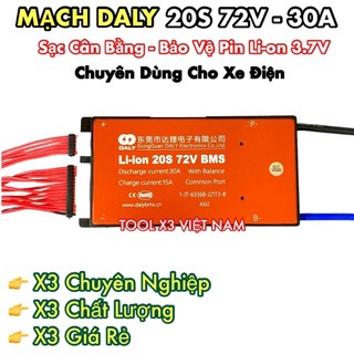 Mạch bms daly 20s 72v - 30a chính hãng - bảo vệ pin lithium ion 3.7v