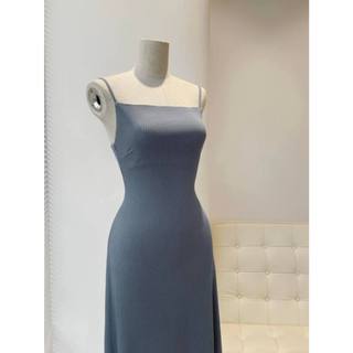 Đầm maxi form basic 2 dây chất thun tăm dáng xòe nhiều màu freesize