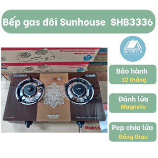 Bếp gas đôi Sunhouse SHB3336 - Dài 67cm x Rộng 36,5 cm x Cao 16 cm - Bảo hành 12 tháng