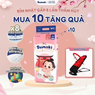  COMBO 10 Tã Bỉm Dán Sumoki Nhật Bản Siêu Mỏng 1.9mm, Thấm Hút Nhanh Gấp 8 Lần, Đủ Size Đóng Cả Ngày Đêm
