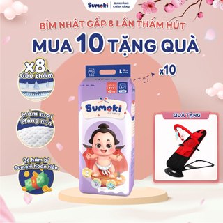  COMBO 10 Tã Bỉm Quần Sumoki Nhật Bản Siêu Mỏng 1.9mm, Thấm Hút Nhanh Gấp 8 Lần, Đủ Size Đóng Cả Ngày Đêm