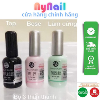 Bộ 3 base cứng top hoa hồng chính hãng xịn