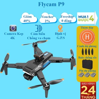 PIycam điều khiển từ xa P9 - fIycam mini giá rẻ trang bị camera kép 4k, cảm biến chống va chạm trên không, pin 2500mA