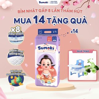  COMBO 14 Tã/Bỉm quần Sumoki Nhật Bản siêu mỏng, siêu thấm, đóng cả ngày đêm không hăm bí, khử mùi tốt