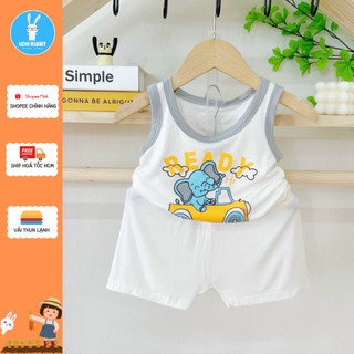 , Đồ bộ ba lỗ chú voi gấu khủng long đáng yêu vải thun lạnh cao cấp cho bé, UCHI127