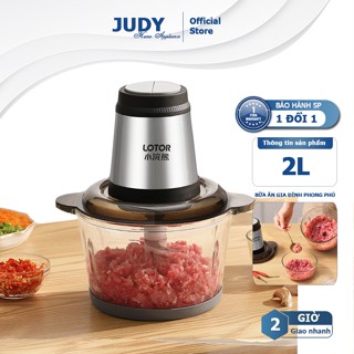 Máy xay thịt Lotor QSJ-8 dung tích 2L, Máy xay thực phẩm đa năng 4 lưỡi dao xoắn kép xay nhuyễn rau củ, thịt cá, gia vị