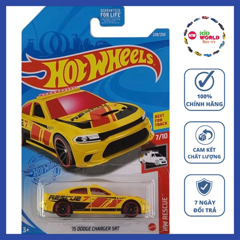 Xe mô hình Hot Wheels basic '15 Dodge Charger SRT GTB14.