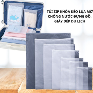 Túi zip lụa mờ khóa kéo chống thấm nước đựng vật dụng cá nhân quần áo giày dép phụ kiện du lịch
