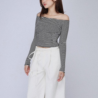Seleen, Áo trễ vai tay dài basic minimal ôm body chất liệu thun co dãn, WT0064