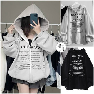 Áo Khoác Nỉ Mũ 2 Lớp In Chữ Mankind Mới 2024 Form Rộng Tay Dài