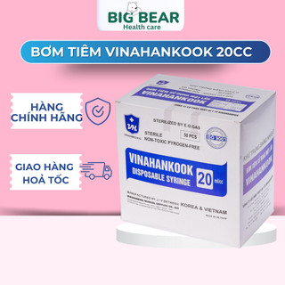Bơm tiêm vinahankook 20cc , bơm tiêm sử dụng 1 lần hộp 100 cây