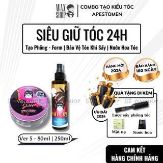 Sáp vuốt tóc nam Volcanic Clay + Spray Sea Salt - Apestomen chính hãng, tạo kiểu tóc - Waxshop