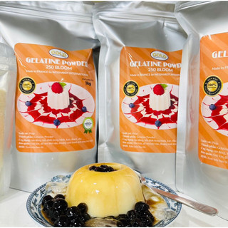 Bột gelatin 250 bloom pháp làm kẹo dẻo chè khúc bạch - bột gelatin 250 bloom pháp gói 1kg