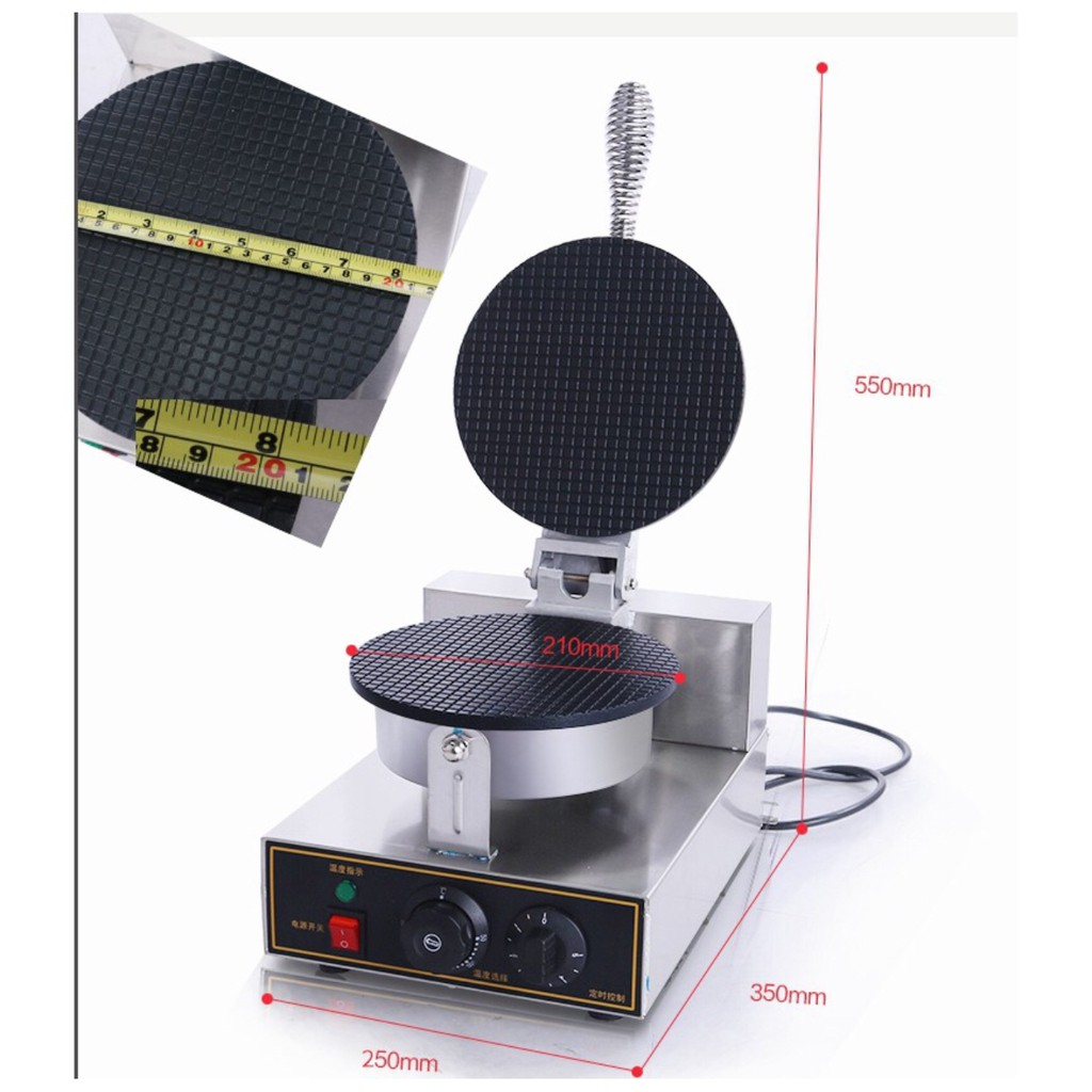  Máy nướng bánh ốc quế máy làm vỏ ốc quế 1200W gia nhiệt kép chống dính telfon siêu bền 