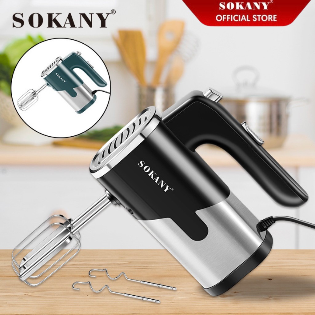 Máy Đánh Trứng Cầm Tay SOKANY 6621 Công Suất 800W Có 5 Chế Độ Điều Chỉnh Đánh Trứng, Tạo Bọt Cafe, Trộn Bột Làm Bánh