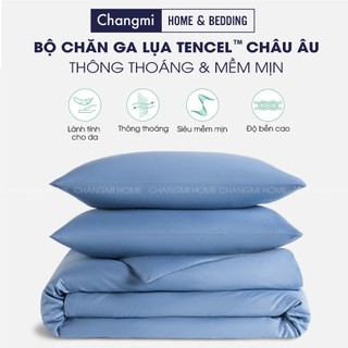 Bộ chăn ga lụa Tencel Châu Âu Changmi Home 60S siêu mềm mượt và mát lạnh - 5 Món_Changmi Home