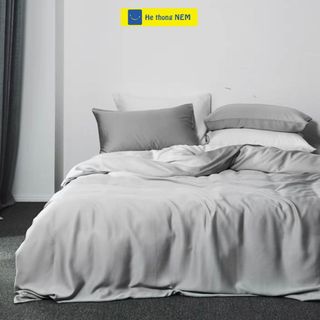 Bộ ga giường 5 món SERENA cao cấp Set bộ vỏ chăn ga ra drap tencel cotton trải phủ giường gối nệm đệm 5 món lụa cao cấp