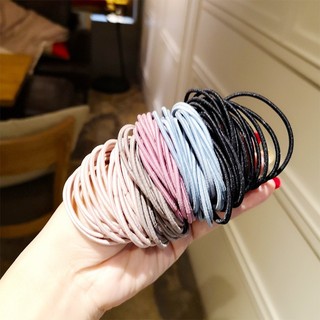 Dây chun cột tóc set 100 cái nhiều màu sắc có túi zip tiện lợi, dây cột tóc cho bé