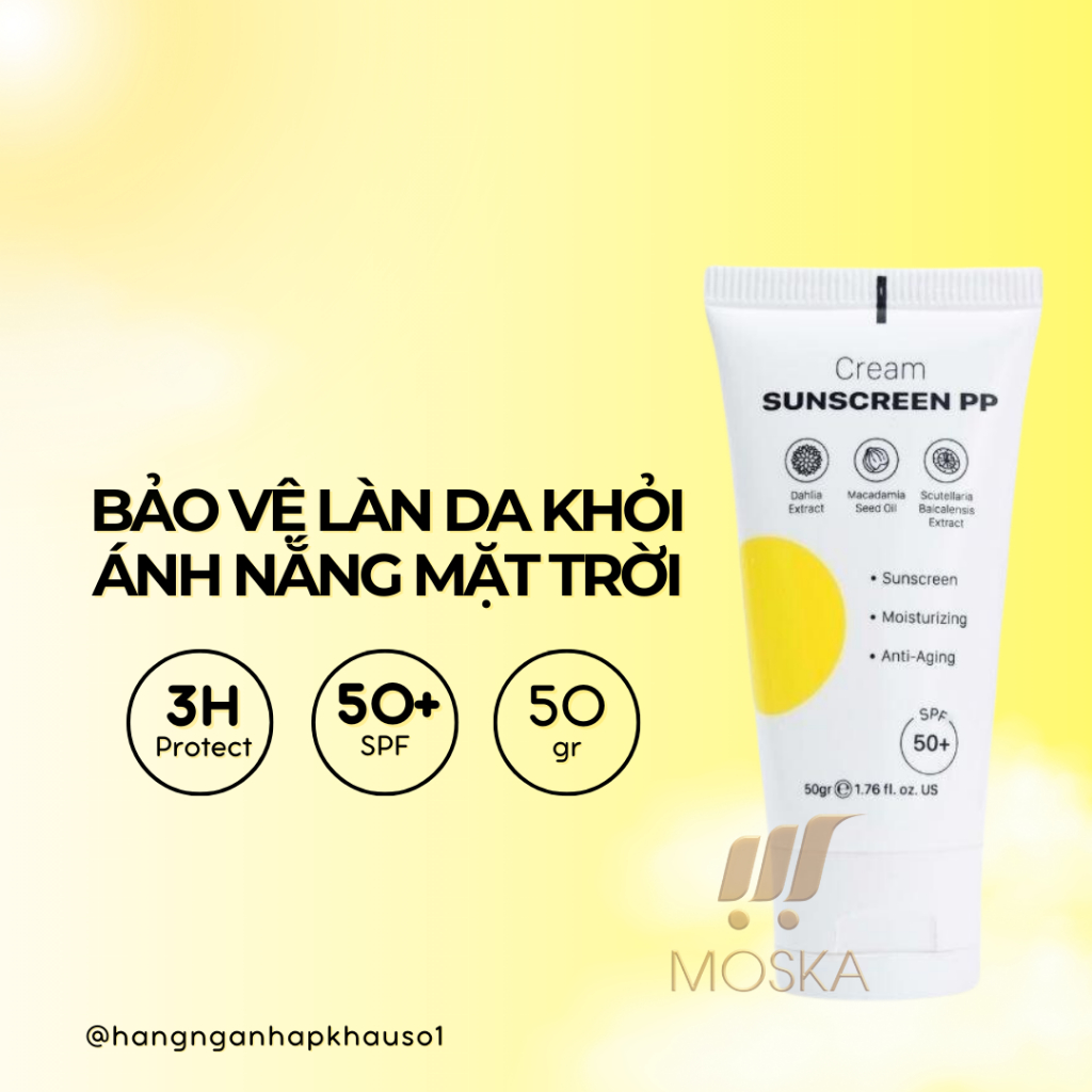 Kem Chống Nắng Nâng Tông Da, Căng Mịn, Thấm Nhanh, Có Thể Làm Lớp Lót Make Up Nâng Tone Da PURE PERFECT 50ml| Moska Shop