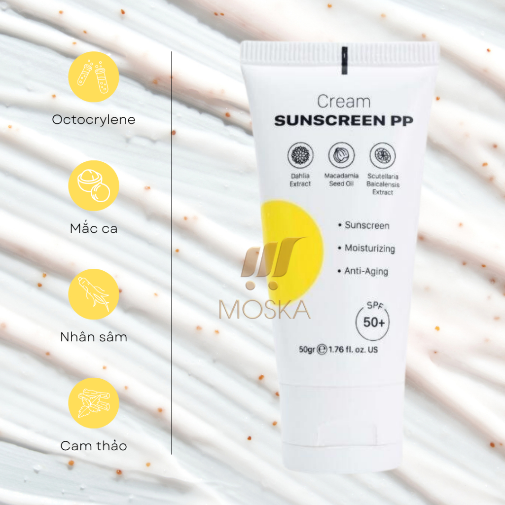 Kem Chống Nắng Nâng Tông Da, Căng Mịn, Thấm Nhanh, Có Thể Làm Lớp Lót Make Up Nâng Tone Da PURE PERFECT 50ml| Moska Shop