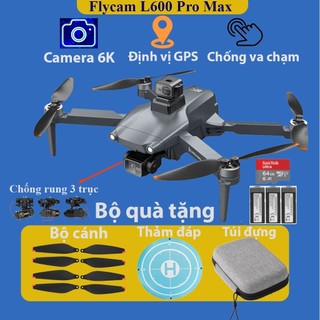 Flycam camera 8K siêu nét L600 Pro Max, Máy bay điều khiển từ xa có GPS, Động cơ không chổi than, Pin 4500mAh