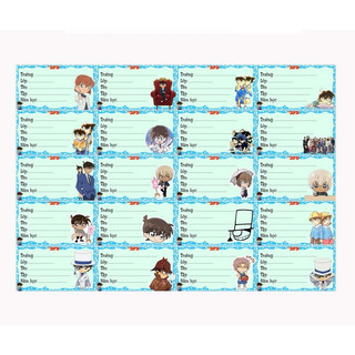 Nhãn vở thám tử lừng danh Conan 140 cái khác nhau/ nhãn dán conan kid