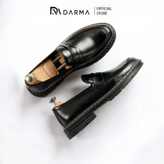  Giày Loafer Nam Đế Cao Màu Đen May Viền Trắng Cao Cấp Giày Âu Nam Đẹp Hàn Quốc Trẻ Trung 