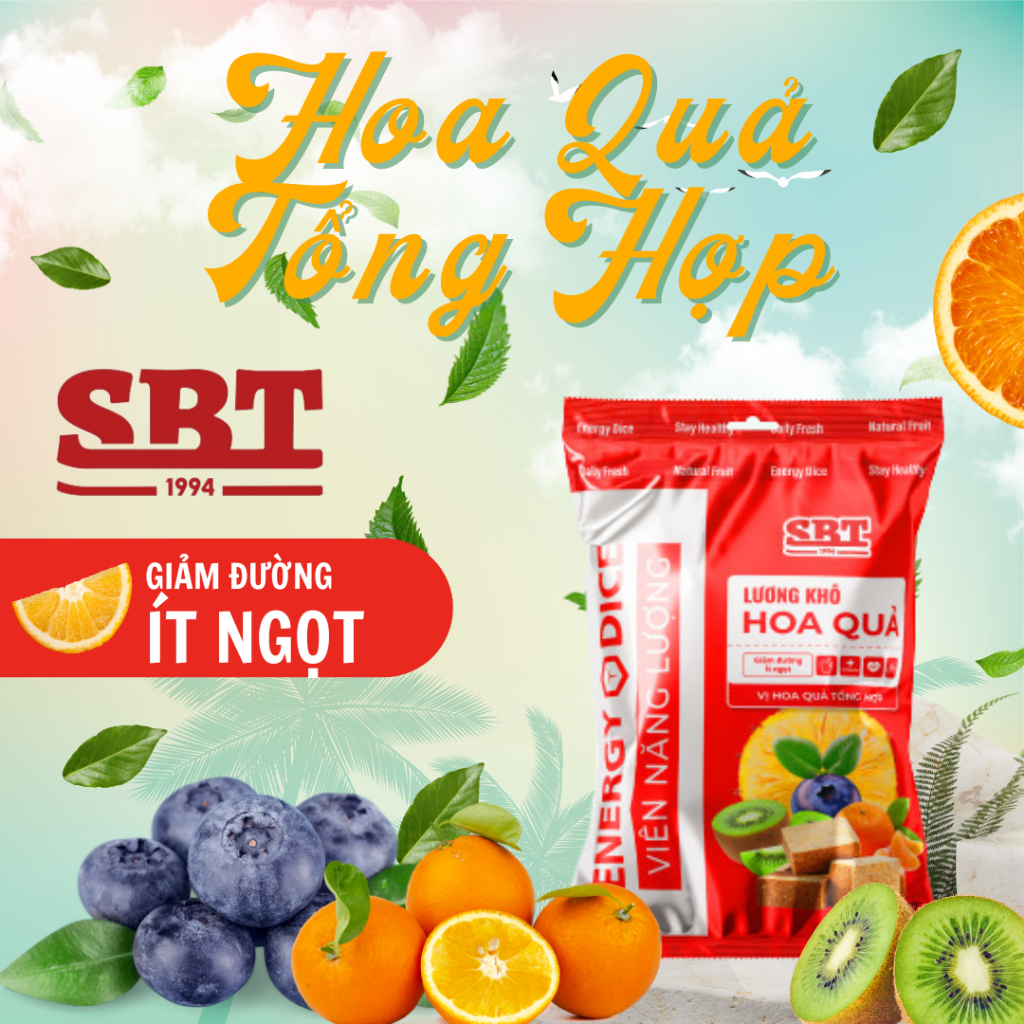 Lương Khô Hoa Qủa SBT Energy Dice Vị Tổng Hợp (Gói 285g)