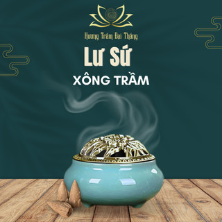 Lư sứ xông trầm hương Hương Trầm Đại Thắng bằng gốm cao cấp, thu hút vượng khí, tài lộc