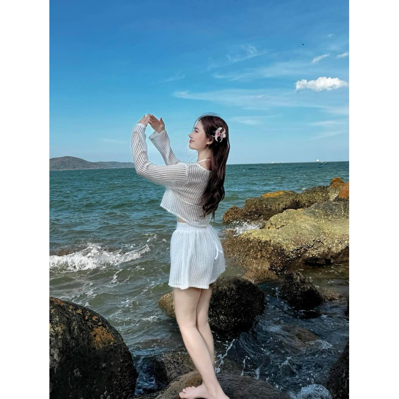 [ Hang QCCC)Set Bộ Ba Món Đi Biển Cho Nữ Set Bikini Kèm Khoác Cực Xinh Cho Nữ Đi Chơi Đi Biển Năng Động Kín Đáo MANILA | BigBuy360 - bigbuy360.vn