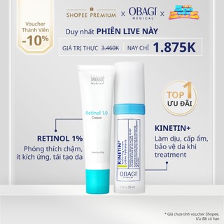 Bộ sản phẩm trẻ hóa, tái tạo da chuyên sâu Obagi Retinol 1.0 (28g) & Kinetin+ Hydrating (50ml)