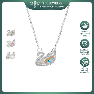 Dây chuyền bạc TLEE mẫu thiên nga nạm đá viền bạc s925 cao cấp TLEE JEWELRY D0378