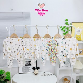 [Bé 7-32kg] Bộ dài tay thun lạnh trắng in toàn thân cho bé trai bé gái chất mềm mịn mát [ HÀNG CAO CẤP ]