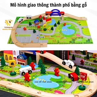 Đồ Chơi Lắp Ráp Mô Hình Giao Thông Thành Phố Bằng Gỗ Giúp Bé Phát Triển Tư Duy