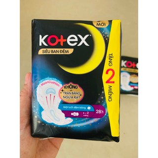(mẫu mới) Băng vệ sinh ban đêm Kotex Style chống tràn 4 miếng 28cm