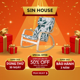 Ghế Gỗ, Ghế Bập Bênh, Ghế Tựa Lưng Khung Gỗ Rắn Chắc Đệm Dày Ngồi Êm Thoải Mái, Đệm Có Thể Giặt