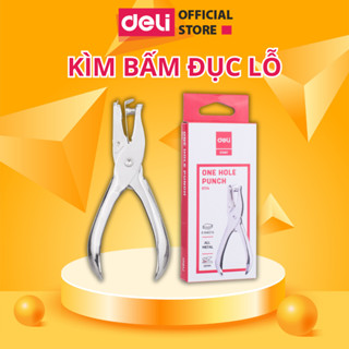 Kìm Bấm Đục Lỗ Giấy DELI - Dụng Cụ Bấm Lỗ Trên Giấy Làm Sổ Còng Cầm Tay Tiện Lợi