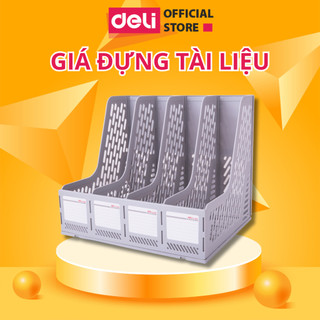 Giá đựng tài liệu 4 ngăn deli chất liệu nhựa abs cao cấp dụng cụ sắp xếp giấy tờ màu ngẫu nhiên