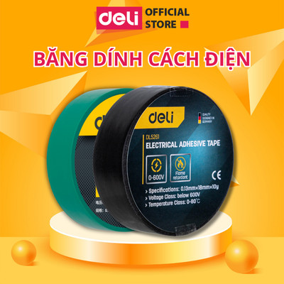 Băng Dính Cách Điện Deli Chất Liệu Chống Cháy Hiệu Quả Sử Dụng An Toàn Cho Gia Đình Độ Kết Dính Tốt