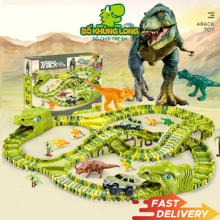 Bộ Lắp Ráp Đường Đua Ô Tô Khủng Long BỐ KHỦNG LONG 240 Chi Tiết Khủng Long Đồ Chơi Cỡ Lớn 