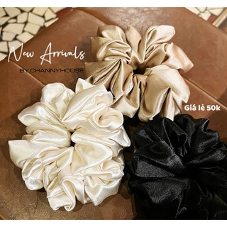 Buộc/cột tóc/scrunchie mpb lụa satin bóng cao cấp dày dặn SẴN 3 MÀU [ CHANNYHOUSE]