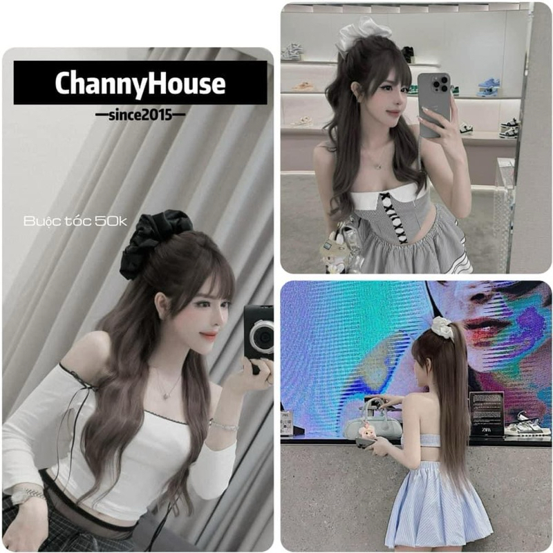 Buộc/cột tóc/scrunchie mpb lụa satin bóng cao cấp dày dặn SẴN 3 MÀU [ CHANNYHOUSE]